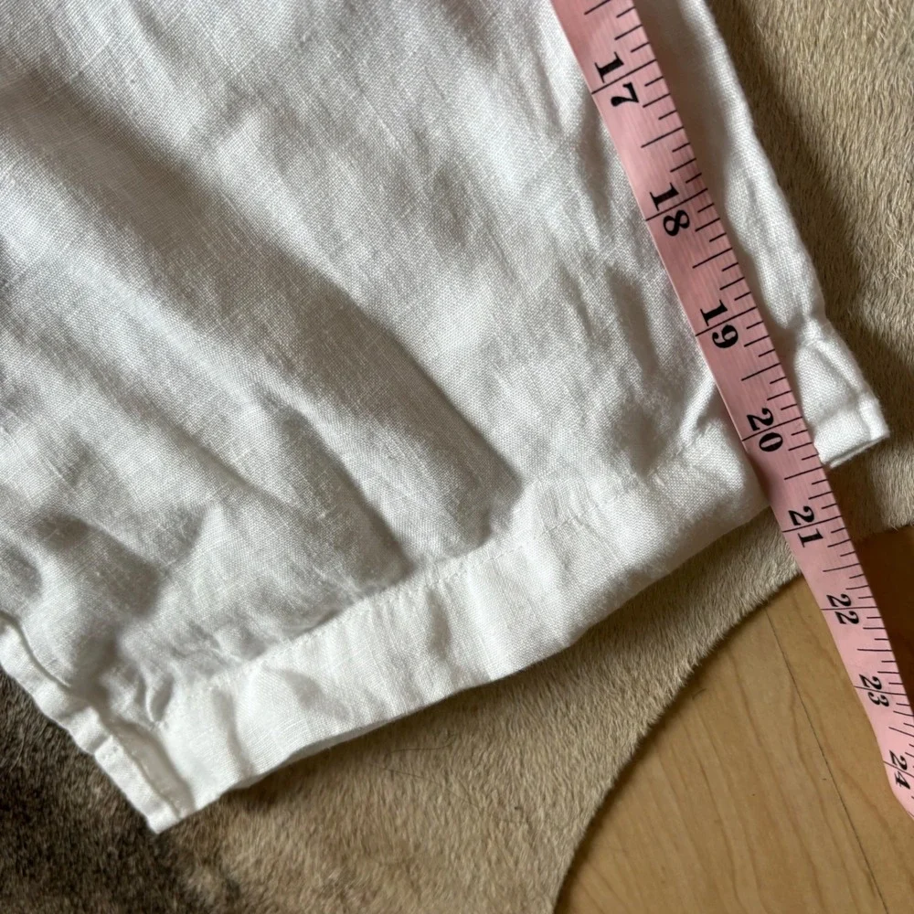 QUINCE White Linen Pull On Pants Size‎ XS Costal Vacation